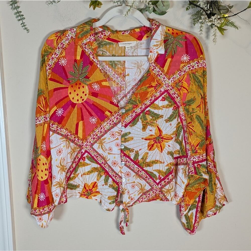 Haute Hippie Boho Hippy Festival Colorful Blouse - Picture 2 of 11